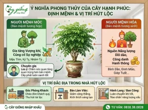 | Tháng 4 2026 Ý nghĩa phong thủy của cây hạnh phúc