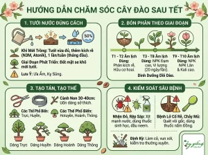 Hướng Dẫn Chi Tiết Cách Chăm Sóc Đào Sau Tết Đúng Cách