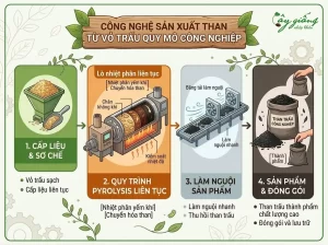 Cách Làm Than Hoạt Tính Từ Vỏ Trấu Bón Cây Sạch, An Toàn