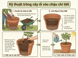 Kĩ Thuật Cách Trồng Ổi Trong Chậu Sai Trĩu Quả Năng Suất Cao